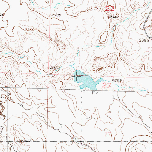Topographic Map of John Alley Dam, SD