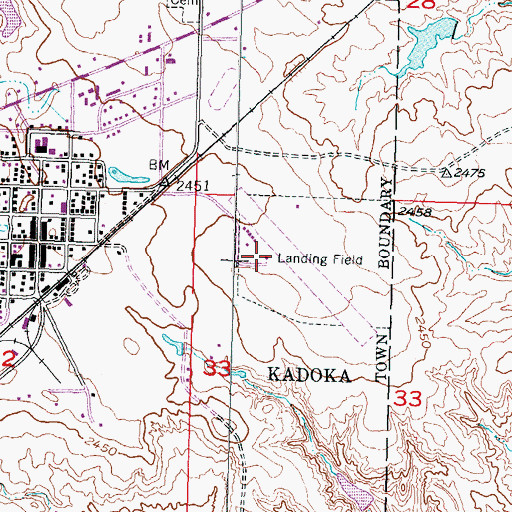 Topographic Map of Kadoka Municipal Airport, SD