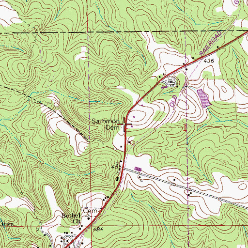 Topographic Map of Sammon Cemetery, AL