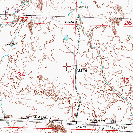 Topographic Map of Landing Field (historical), SD
