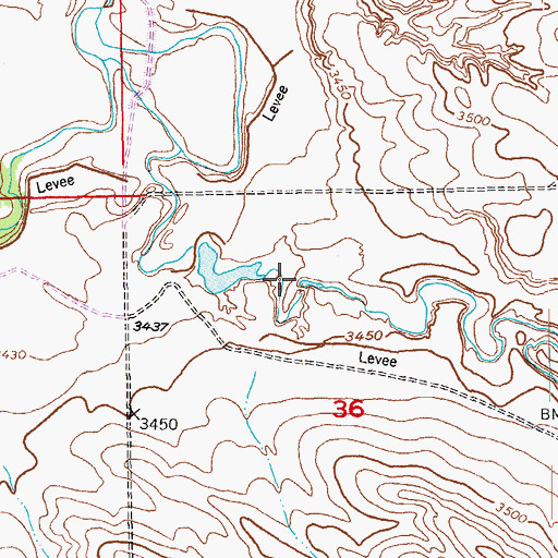 Topographic Map of Long Hollow Dam, SD