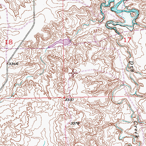 Topographic Map of Bailey Pond Number 1 Dam, SD