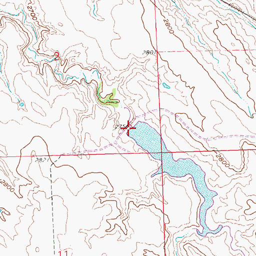 Topographic Map of New Wall Lake Dam, SD