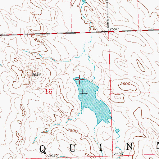 Topographic Map of Quinn Township Dam, SD