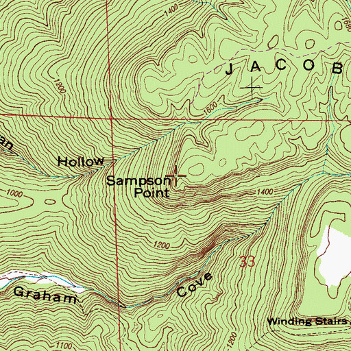 Topographic Map of Sampson Point, AL