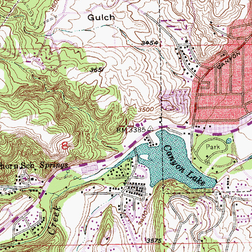 Topographic Map of Red Dale Gulch Dam, SD