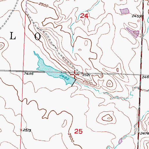 Topographic Map of Boocke Number 2 Dam, SD