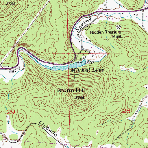 Topographic Map of Mitchell Lake Dam, SD