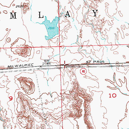 Topographic Map of Sage Creek 344 Dam, SD