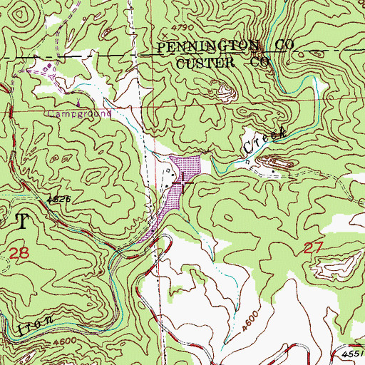 Topographic Map of Lakota Dam, SD