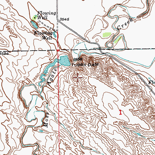Topographic Map of Tubbs Moss Agate Dam, SD