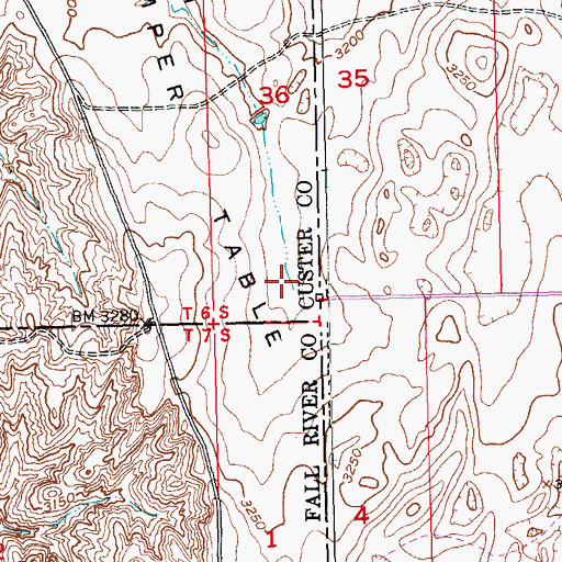 Topographic Map of County Line Dam, SD