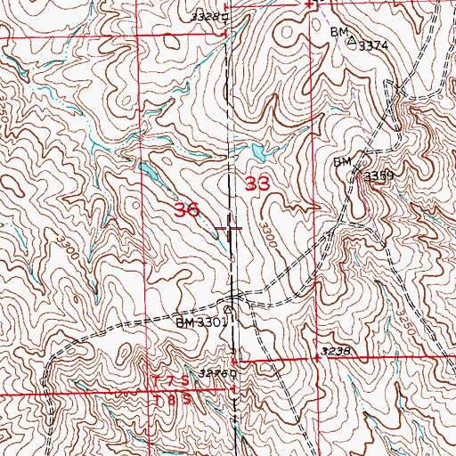 Topographic Map of Hay Canyon Dam, SD