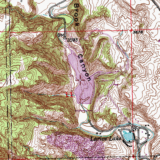Topographic Map of Cold Brook Reservoir, SD