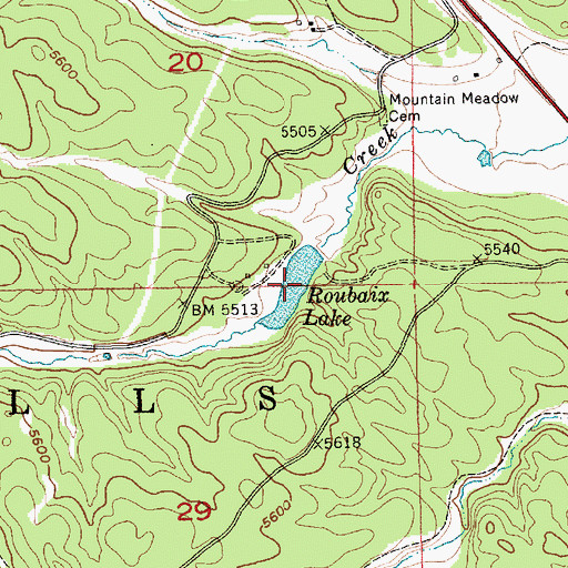 Topographic Map of Roubaix Lake, SD