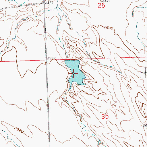 Topographic Map of Big Foot Pass Reservoir, SD