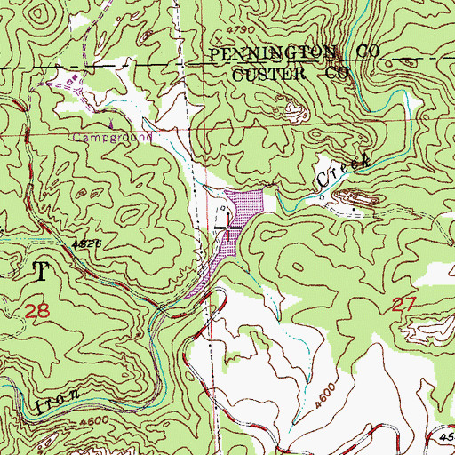 Topographic Map of Lakota Lake, SD