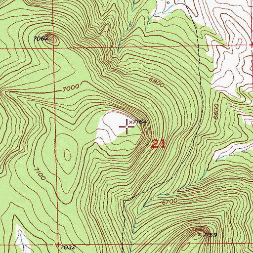 Topographic Map of Green Mountain, SD