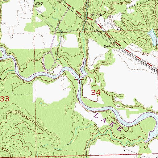 Topographic Map of Sand Branch, AL