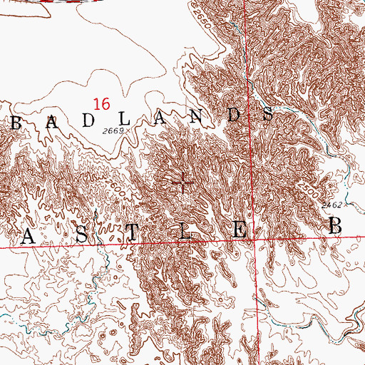 Topographic Map of The Castle, SD