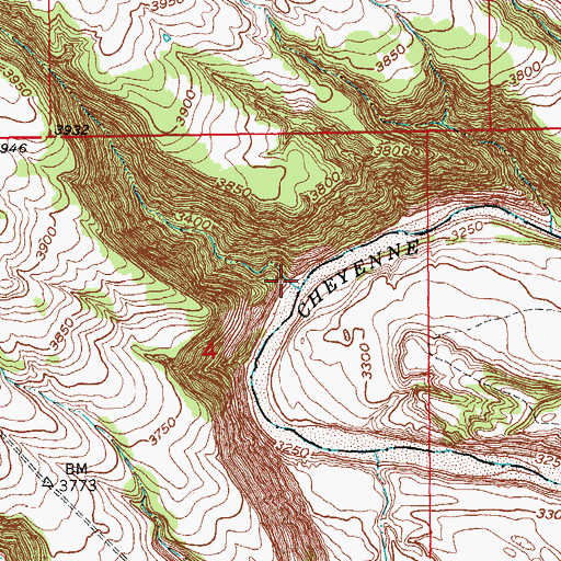 Topographic Map of Devil Canyon, SD