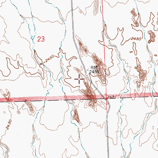 Topographic Map of White River Badlands, SD