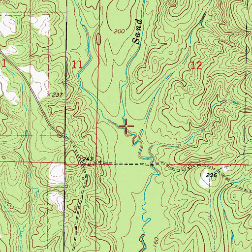 Topographic Map of Sand Branch, AL