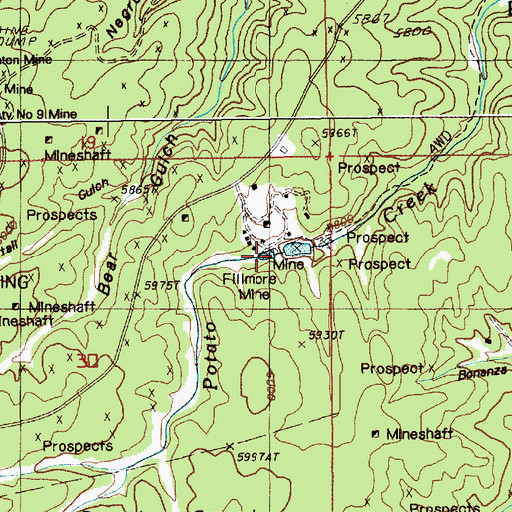 Topographic Map of Filmore Mine, SD