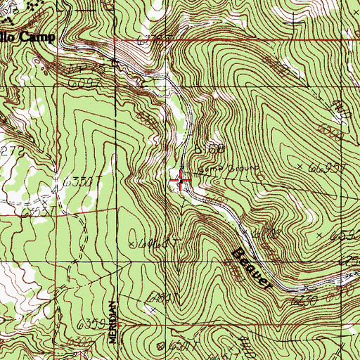 Topographic Map of Beaver Creek Campground, SD