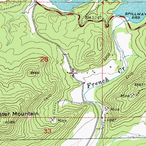 Topographic Map of Glenerin School, SD
