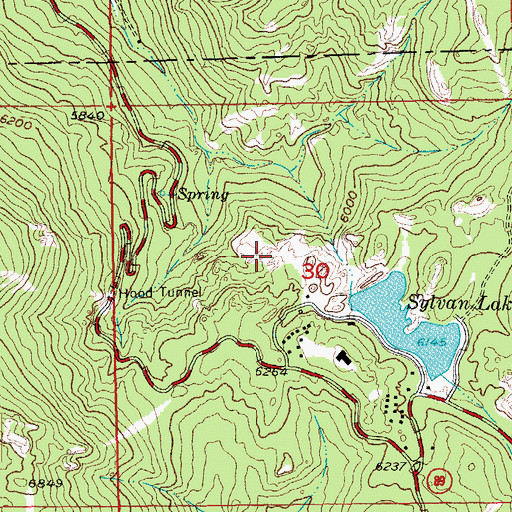 Topographic Map of Sunday Gulch Trail, SD