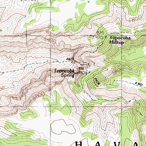 Topographic Map of Topocoba Spring, AZ