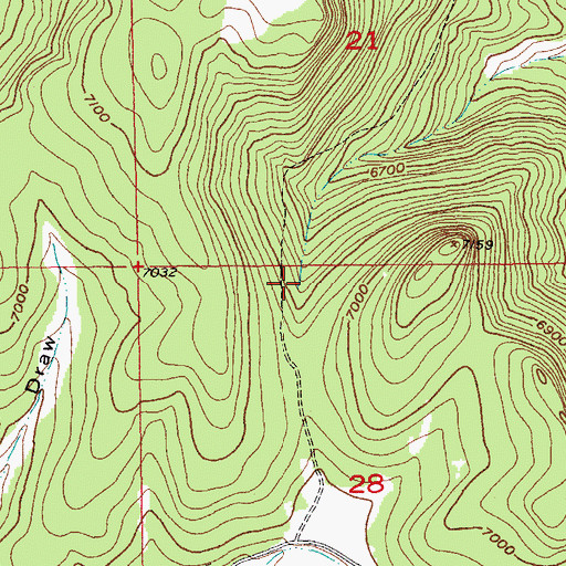 Topographic Map of Sixmile Spring, SD