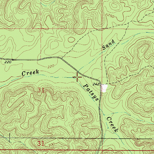 Topographic Map of Sand Branch, AL