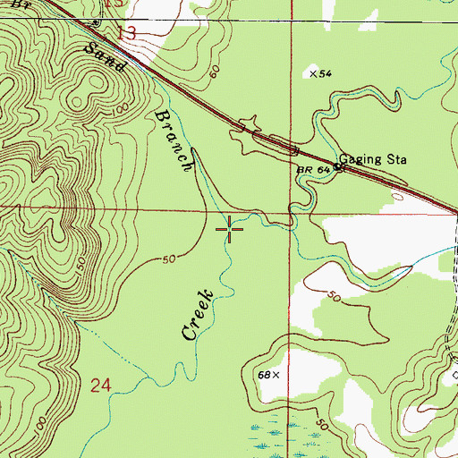 Topographic Map of Sand Branch, AL