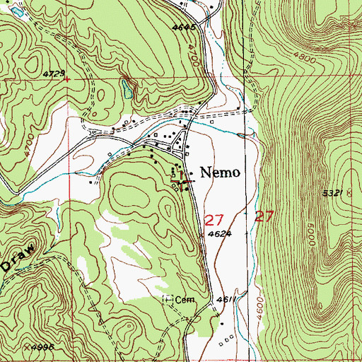 Topographic Map of Nemo Work Center, SD
