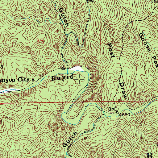 Topographic Map of Rapid Creek Trail, SD