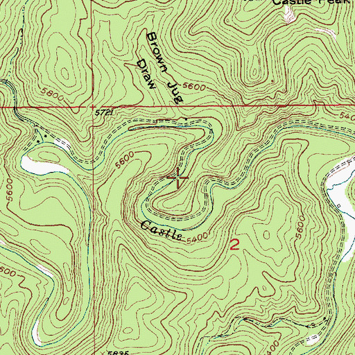 Topographic Map of Castle Peak Campground, SD