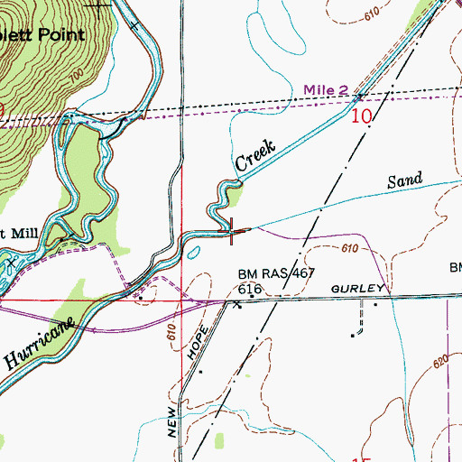 Topographic Map of Sand Branch, AL