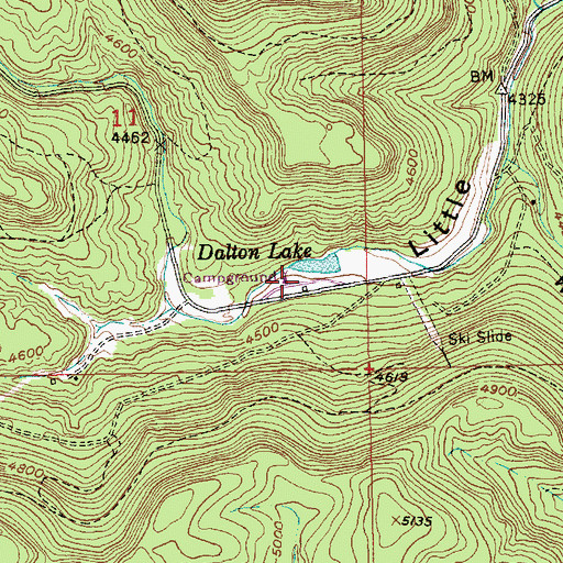 Topographic Map of Dalton Campground, SD