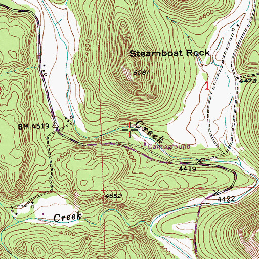 Topographic Map of Streamboat Rock Picnic Area, SD
