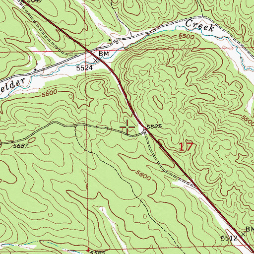 Topographic Map of Custer Crossing Picnic Area, SD