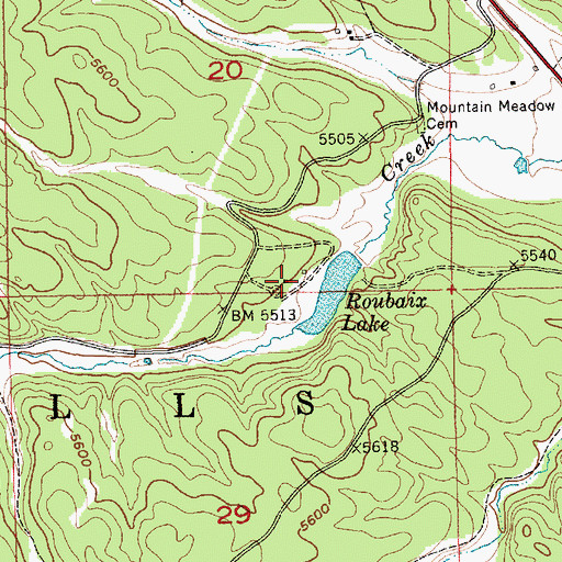 Topographic Map of Roubaix Lake Campground, SD