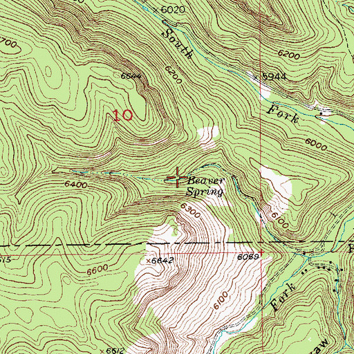 Topographic Map of Beaver Spring, SD