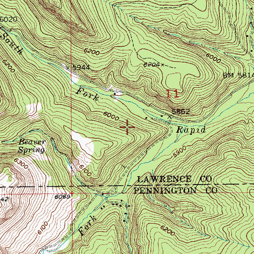 Topographic Map of Black Fox Summer Homes, SD