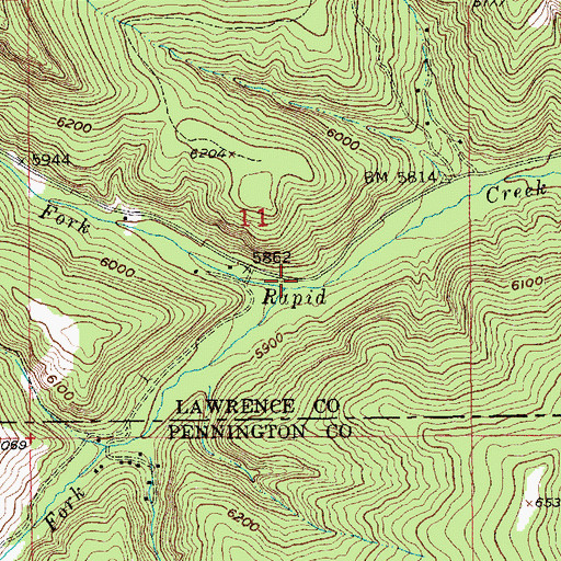 Topographic Map of Black Fox Campground, SD