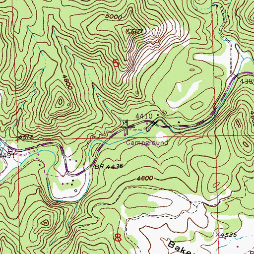 Topographic Map of Spring Creek Picnic Area, SD