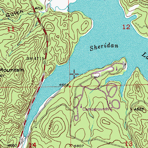 Topographic Map of South Beach Campground, SD
