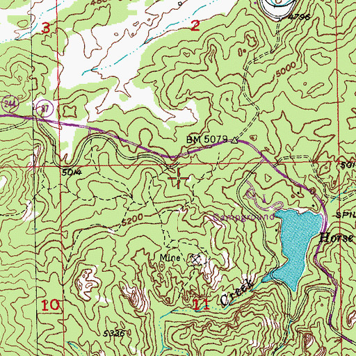 Topographic Map of Elkhorn Picnic Area, SD