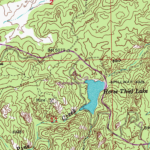 Topographic Map of Horse Thief Lake Campground, SD